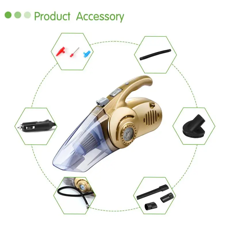 

AOZBZ 120W Multi-Function Car Vacuum Cleaner Handheld Auto Portable 12V Mini Car Air Compressor Tyre Inflator Infaltion Pump