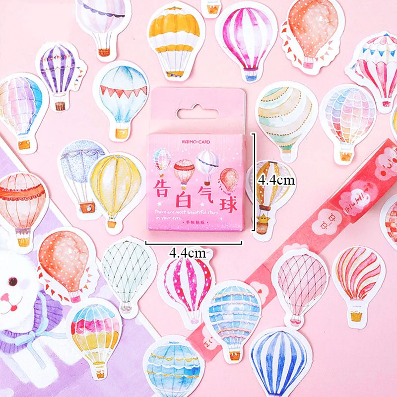 

46Pcs Kawaii Stationery Stickers Creative Pink Balloon Stickers Adhesive Label Stickers For Kids Decoration Diary Scrapbooking