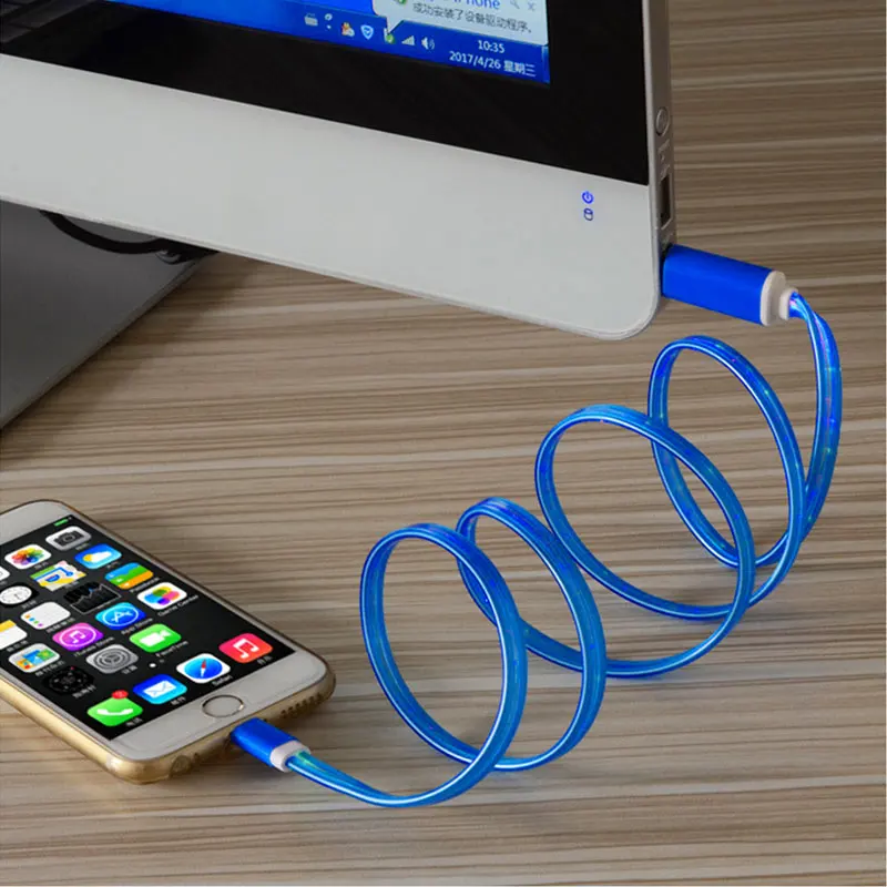 Кабель Micro USB светодиодный usb-кабель для зарядки и передачи данных