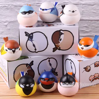

New Trend Endangered Species Tit Bird Montanus Swallow Cute Kawaii Doll Bird Animal Figures Set Home Decoration Toys 8pcs/set