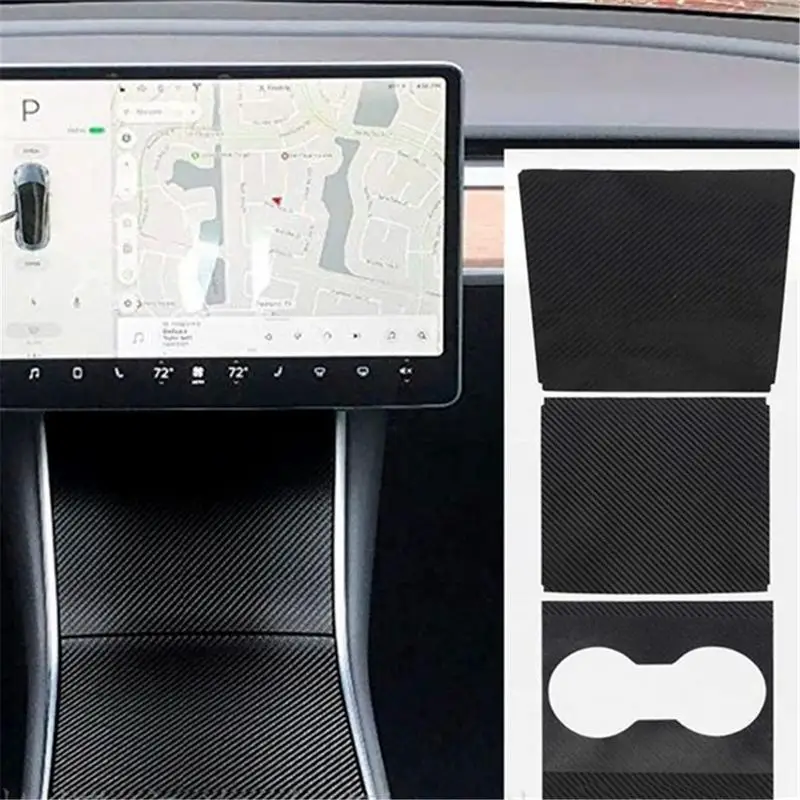 Для Tesla модель 3 центральная консоль пленка ПВХ обёрточная бумага матовый черный