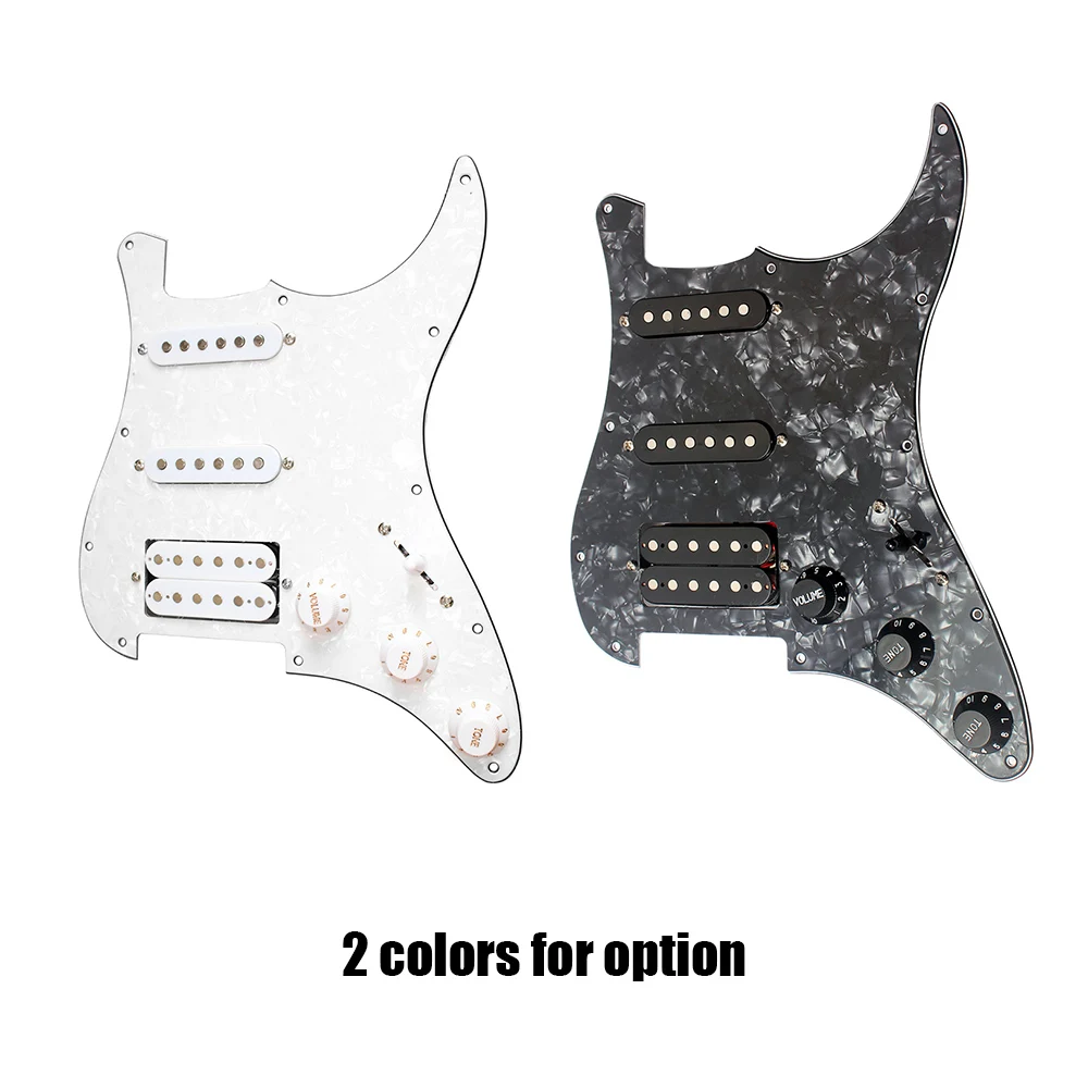

High Quality Electric Guitar Pickguard 3-ply SSH Loaded Prewired Humbucker Pickguard Pickups Set for Guitar Black/ Pearl
