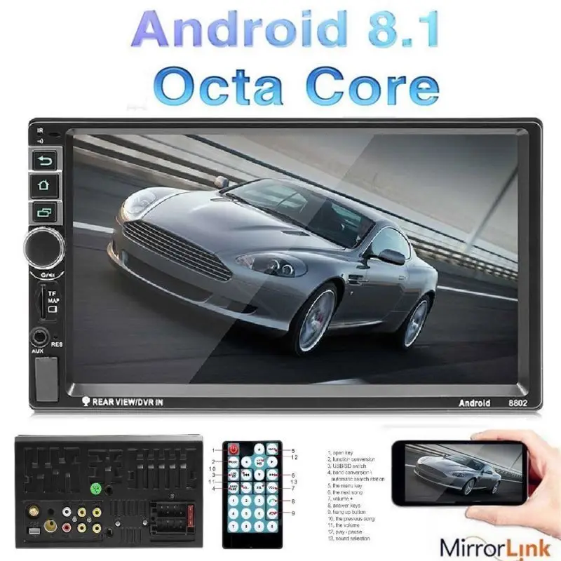 

Auto Car Radio Player Radio Bluetooth GPS Navigation Car Stereo Fully Capacitive Touch Screen Quad Core CPU for Android 8.1