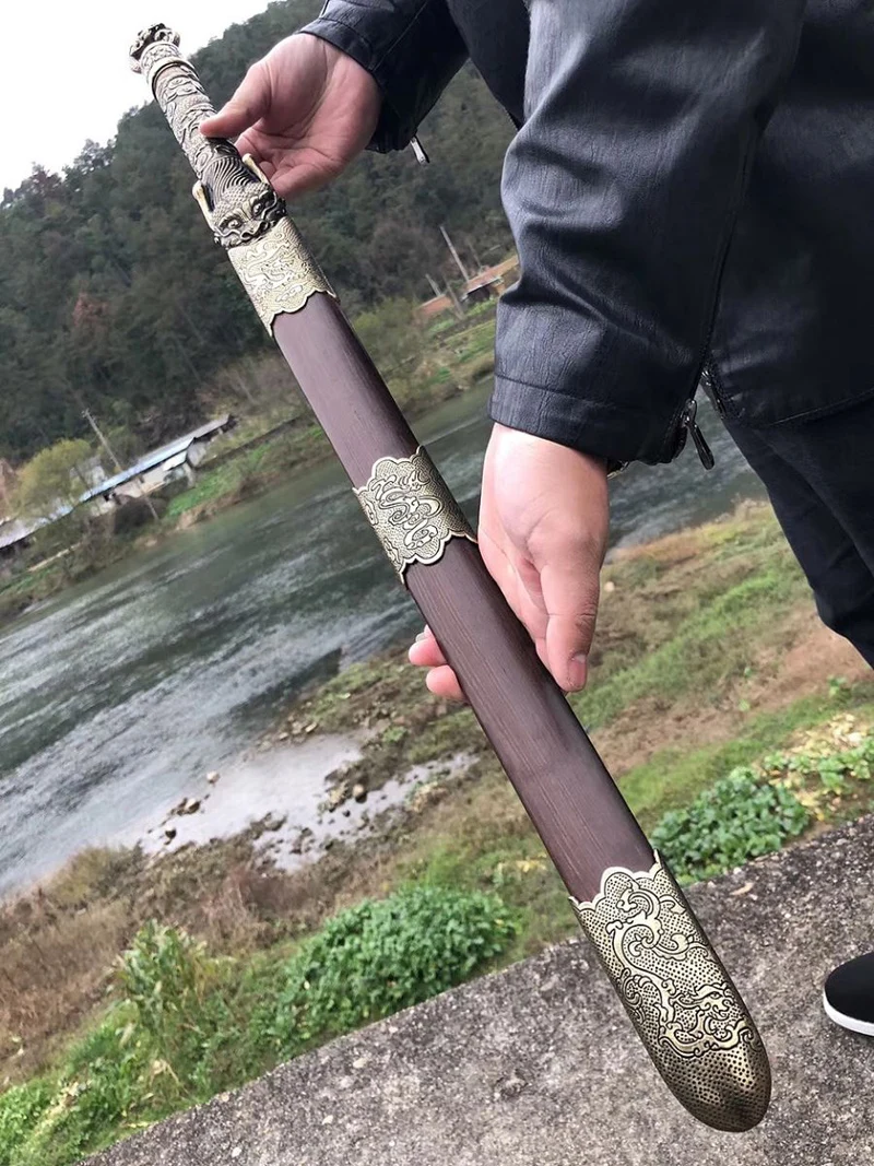 

Fully Hand-made Chinese Sword Han Dynasty Full tang blade 1060 High Carbon Steel Water Quenched&Hand polished