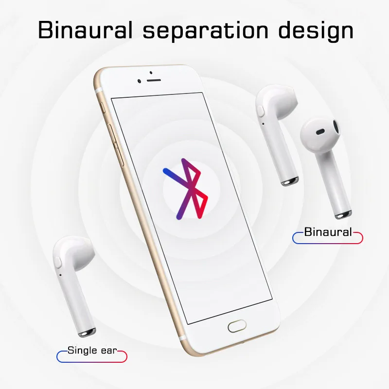 i7s bluetooth earphone Wireless In-Ear Earbuds With Charging Box For iphone X Samsung galaxy s6 xiaomi Headset i7s tws earphones