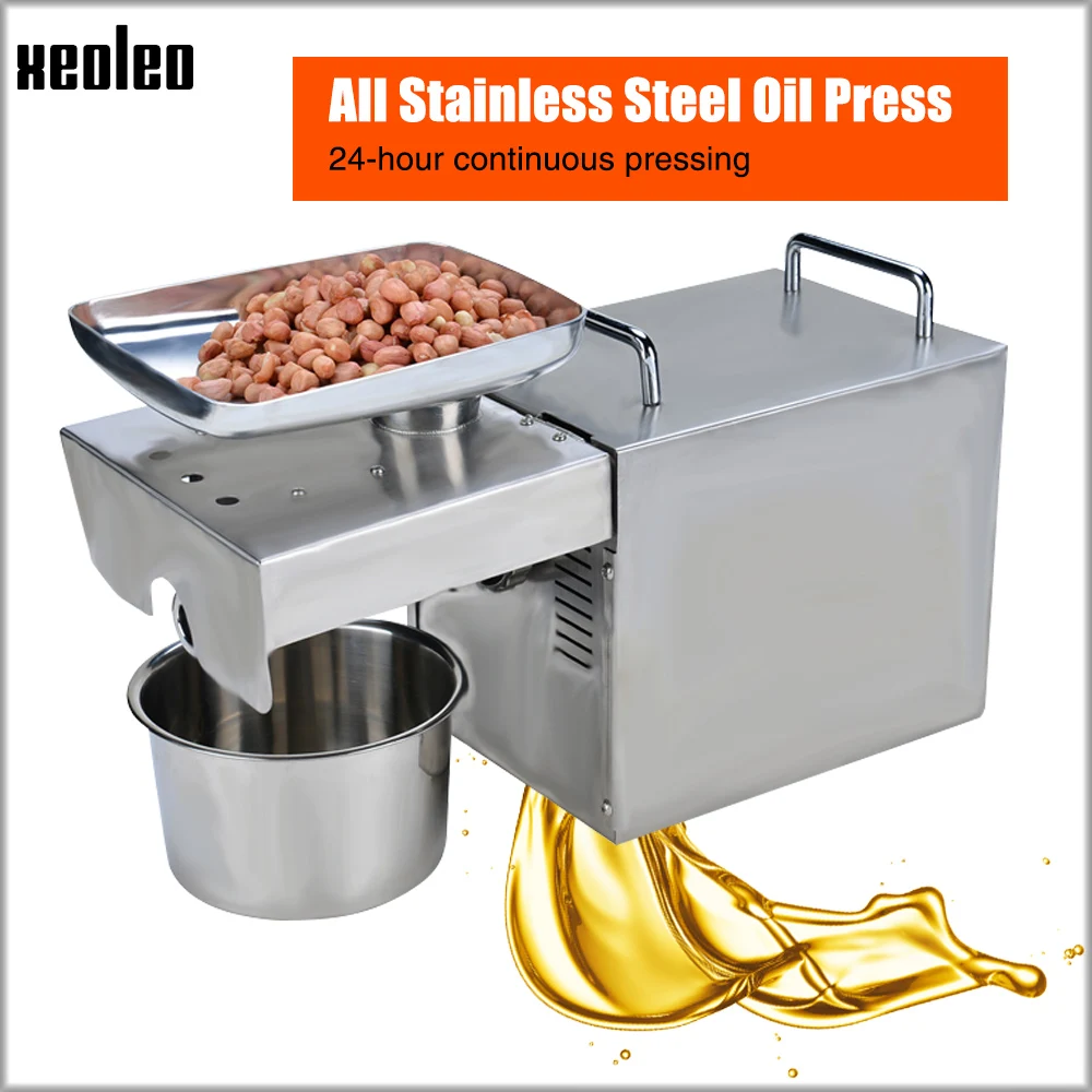 Xeoleo Oil press machine Oil presser Olive Oil machine Stainless steel Cold&Hot 750W suitable