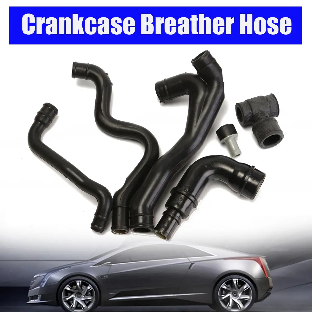 Hot Sale 6 Pcs/Set Black Engine Crankcase Breather Hose Kit For VW /Jetta /Golf /MK4 1.8T AWW AWP 1999 - 2003