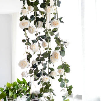 

Artificial Rose Flower Garland Vine Ivy Wedding Garden Flower String