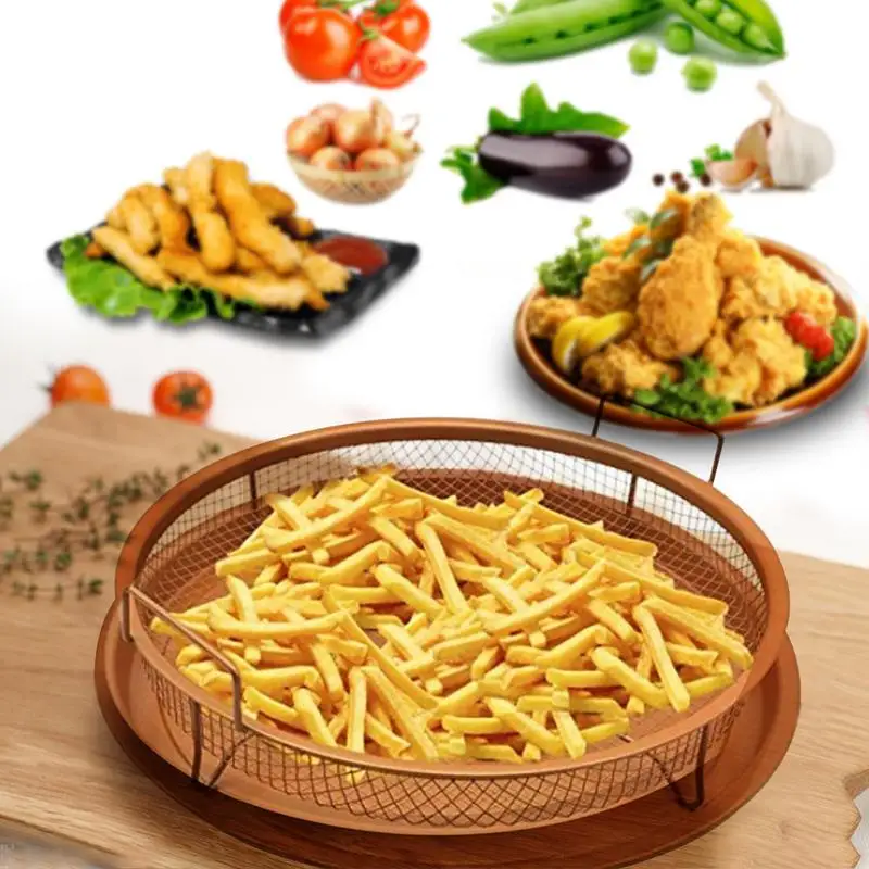 Buy Round Copper Air Fry Crisper Tray Air Fryer With