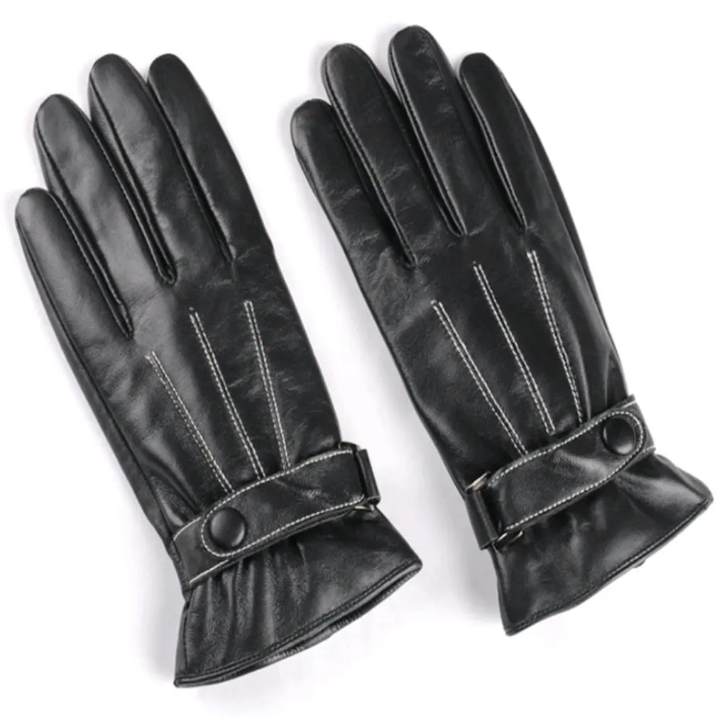 Профессиональный PU зимние толстые теплые перчатки повседневные рукавицы перчатки унисекс Спорт Бег велосипедные перчатки для Для мужчин
