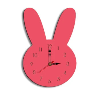 

Nordic Style Rabbit Wall Clock Silent Wooden Clock For Home Living Room Suitable For Room Decoration