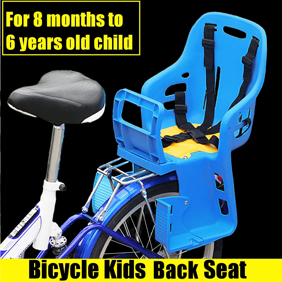 

Good Quality Kids Safety Cycling Seat Back Seat Mat Child Bicycle Saddle Traveling Bike Chair With Cushion Armrest Rear Footrest