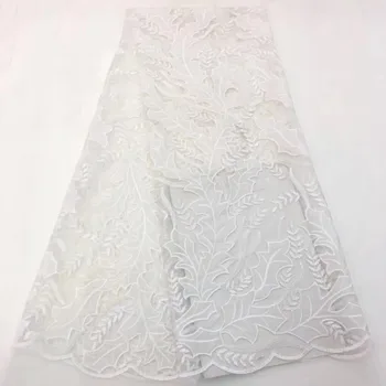 

Latest white African french lace fabric 2019 high quality Swiss voile lace guipure applique tulle Nigerian lace fabrics women