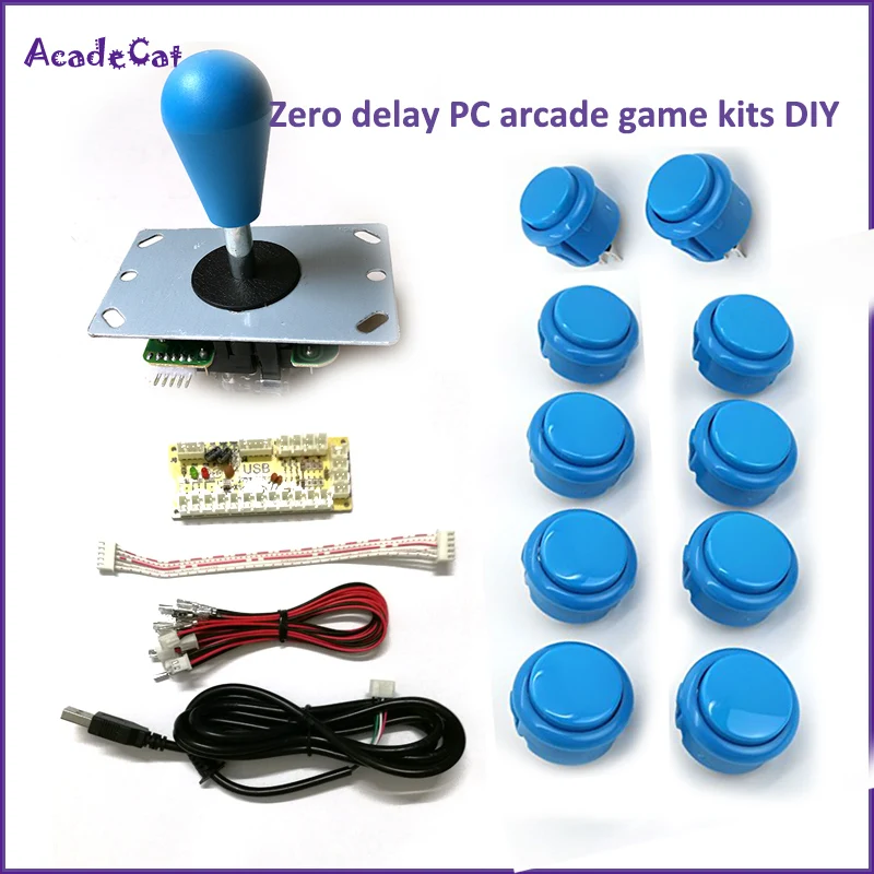 

Arcade Gamepad Zero Delay 1 Player DIY arcade game kits for Mame Fighting Games Joystick push button wire USB Gamepad set