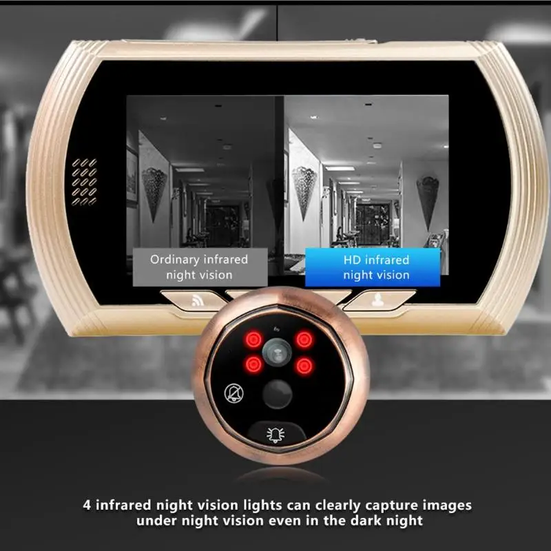 4 3 дюймовый умный WiFi электронный дверной глазок звонок 720 p камера цифровая с