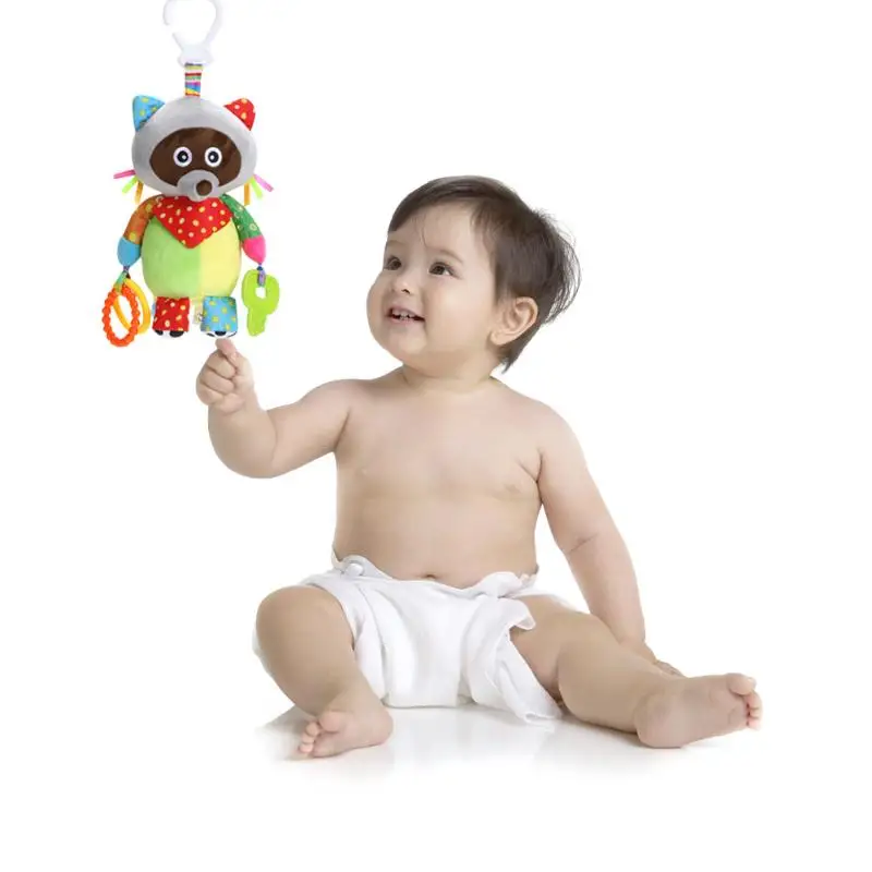 

Baby Kids Plush Toys Teether Educational Hanging Musical Toys (Raccoon)