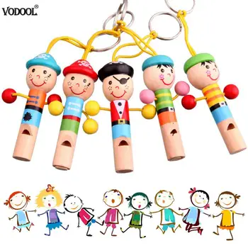 

Baby Kids Wooden Toy Mini Whistle Pirates Developmental Toy Musical Toys Colorful Keychain Lovely Instrument Toys Musical Gift