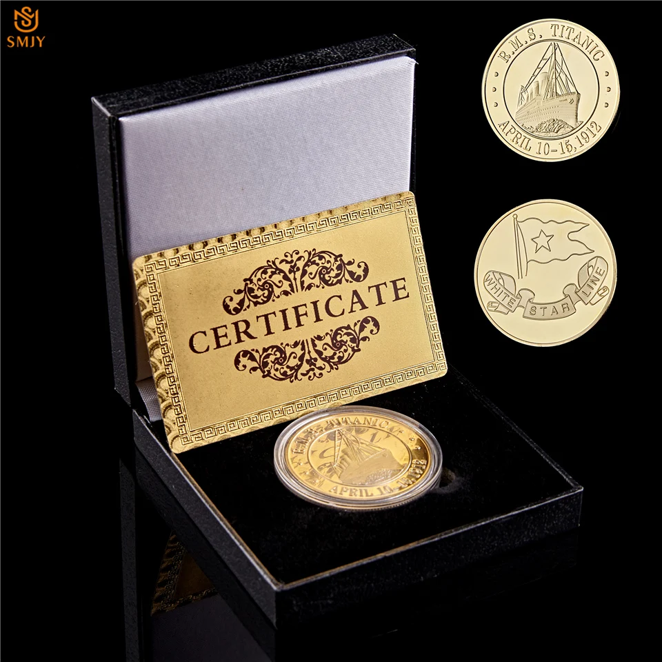 

1912 R.M.S Titanic April Victims Gold/Silver Plated&Clad Metal 1OZ White Star Line Coin Collectible W/ Luxury Box For Gifts