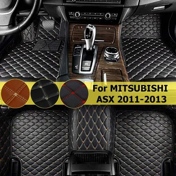 

LHD Car Leather Floor Mats For MITSUBISHI ASX 2011 2012 2013 Pad Cover For Cars Car Accessories Waterproof Carpet 5 Seat Styling