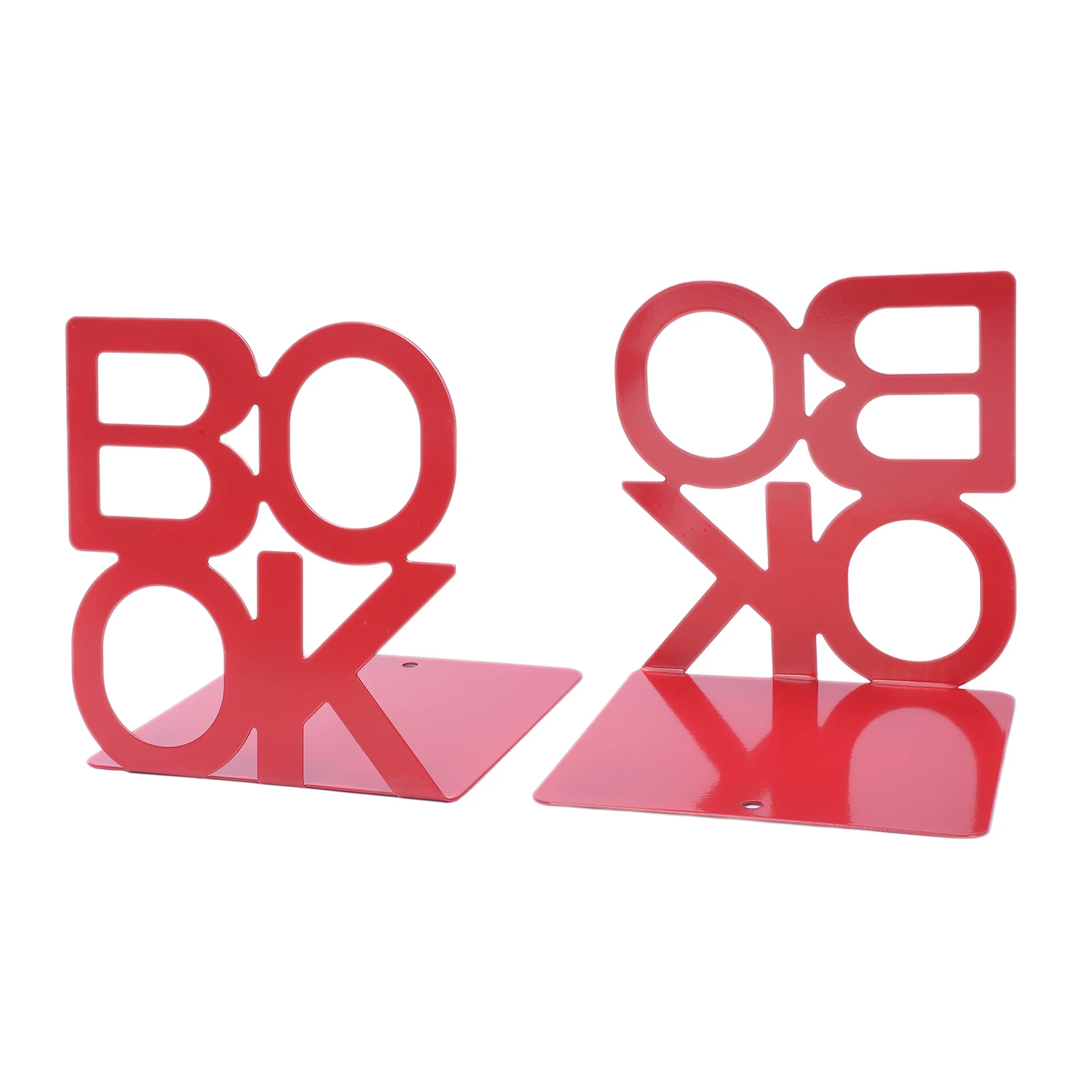 

Alphabet Shaped Metal Bookends Iron Support Holder Desk Stands For Books