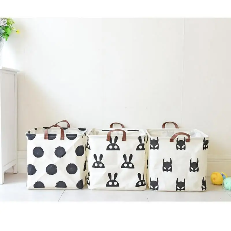 

Foldable Storage Basket Bats Rabbit Pattern Toy Debris Collection Bucket Dirty Clothes Barrel Home Supplies Products Organizers
