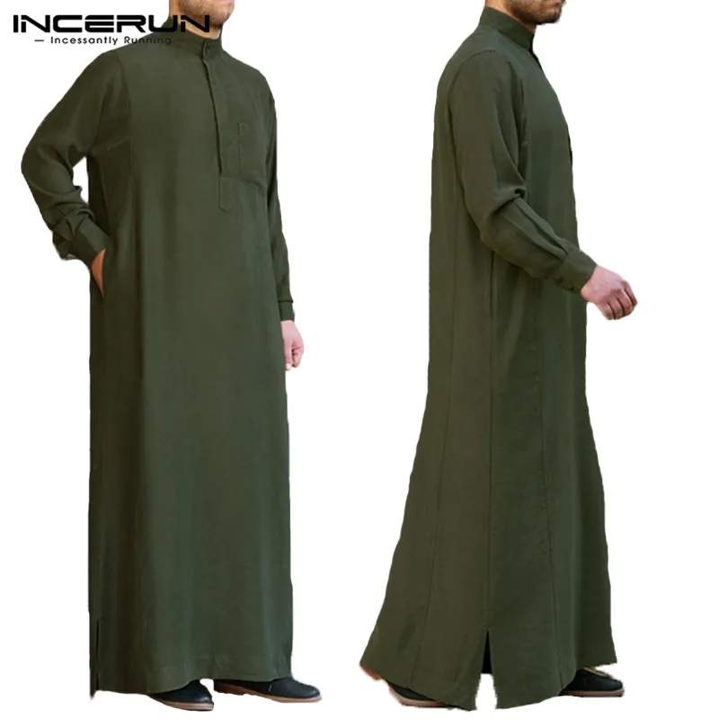 Formal Dressing Thobe Jubba Islamic Clothing Long Dress Muslim Mens