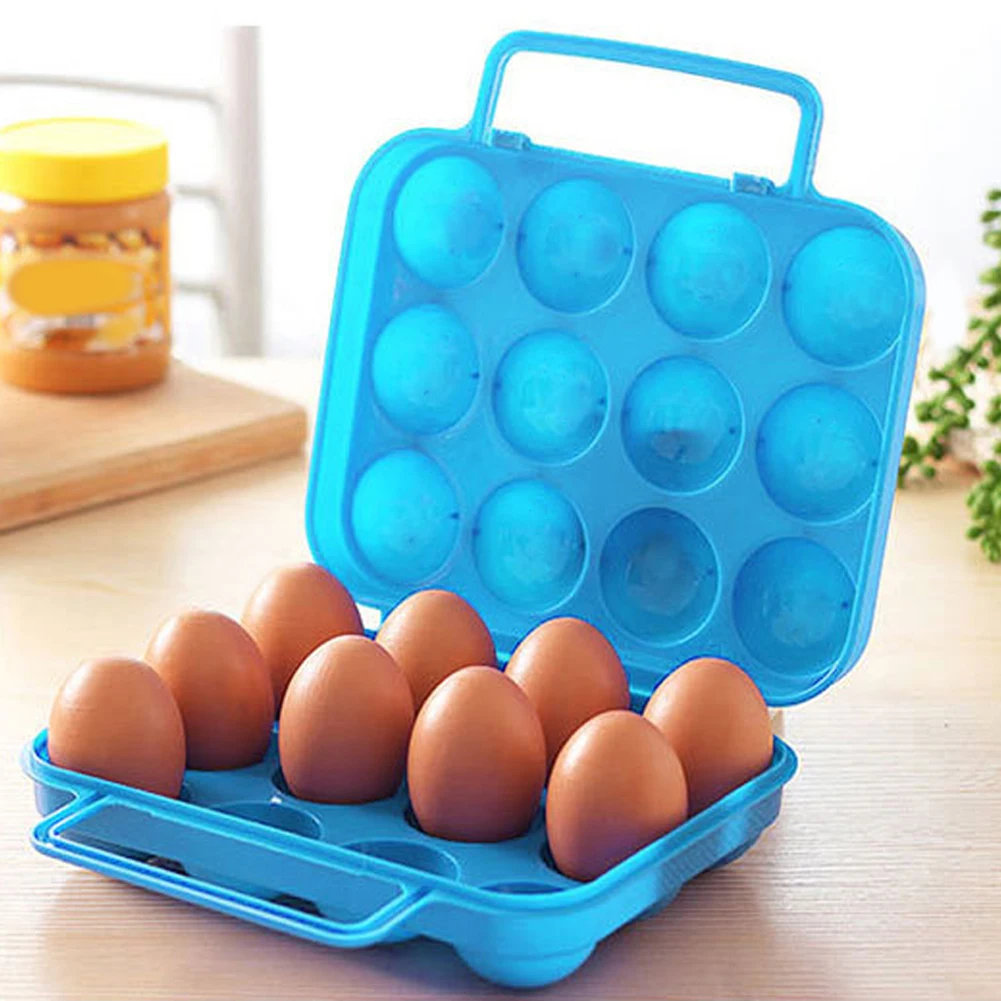 

6/12pcs Eggs Mold Plastic Food Chicken Egg Holder Storage Bin Box Hamper Portable Egg Container Carrier Case Basket