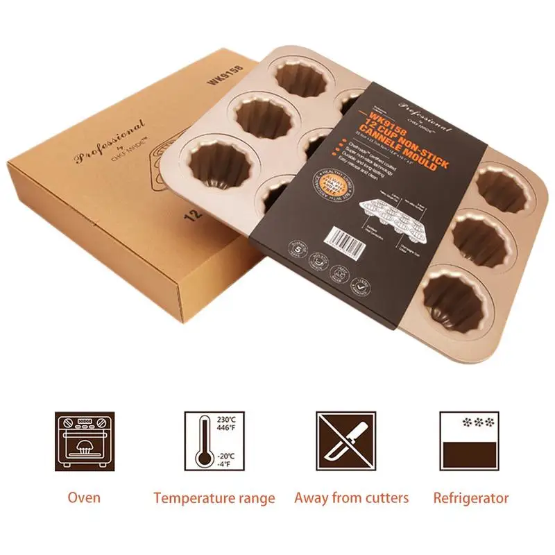 Cannele 12в1 чашки из углеродистой стали антипригарная форма для выпечки тортов