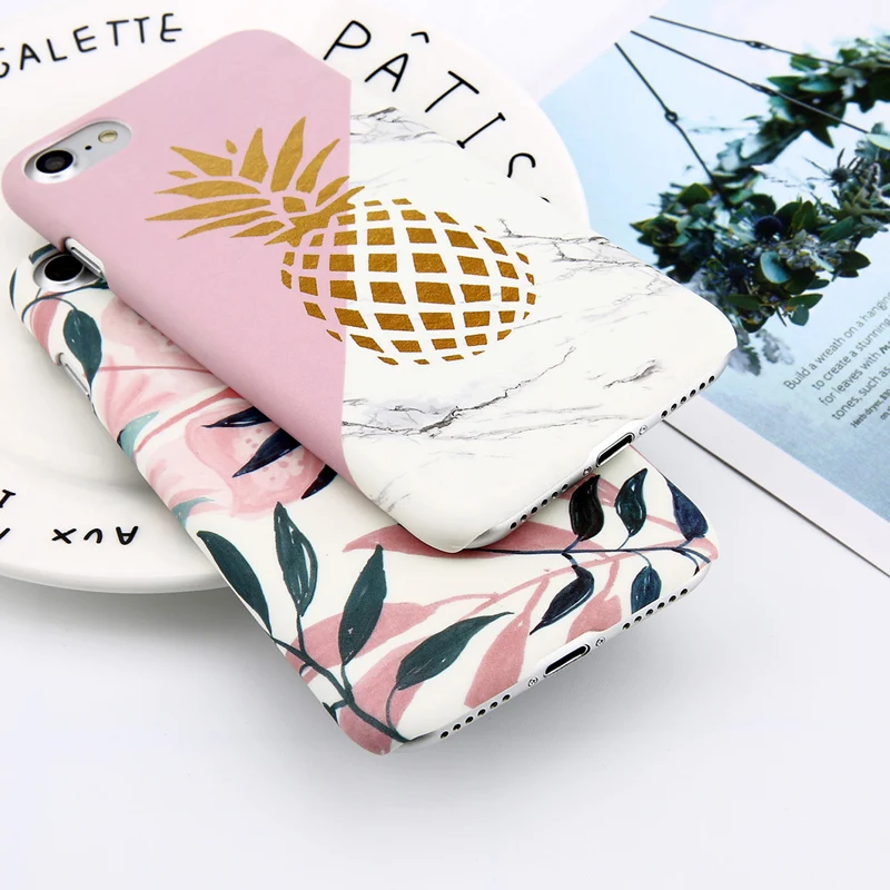 Moskado para iphone 7 XS MAX XR X hojas de piña teléfono caso para iphone 8 7 6 6 s Plus 5 5S cubierta dura de PC de fundas geométricas de flores Moskado para iphone 7 XS MAX XR X hojas de piña teléfono caso para iphone 8 7 6 6 s Plus 5 5S cubierta dura de PC de fundas geométricas de flores