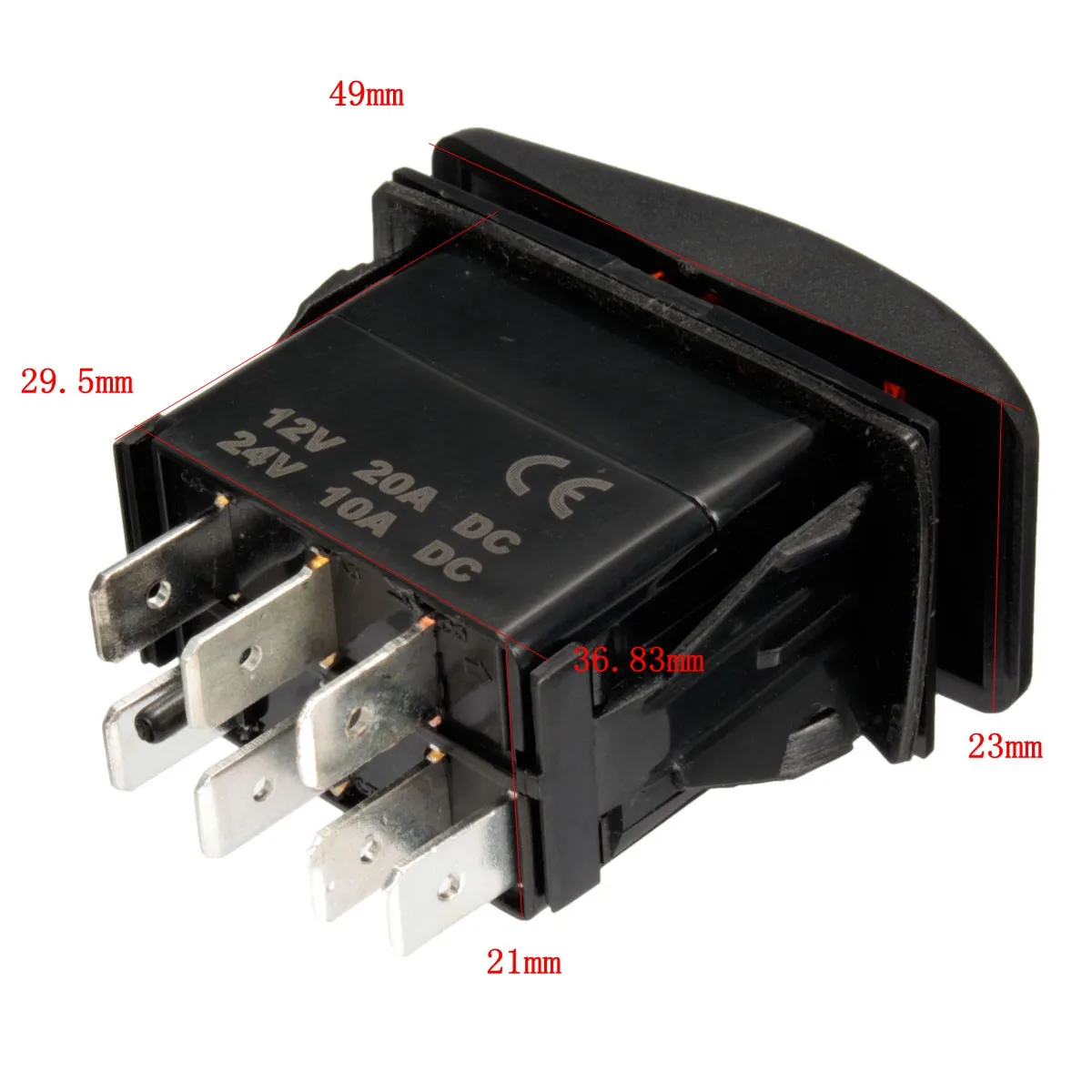 12V 20A лебедка Лебедка выход(ON)-OFF-(ON) Кулисный Переключатель мгновенный светодиодный 7-контактный