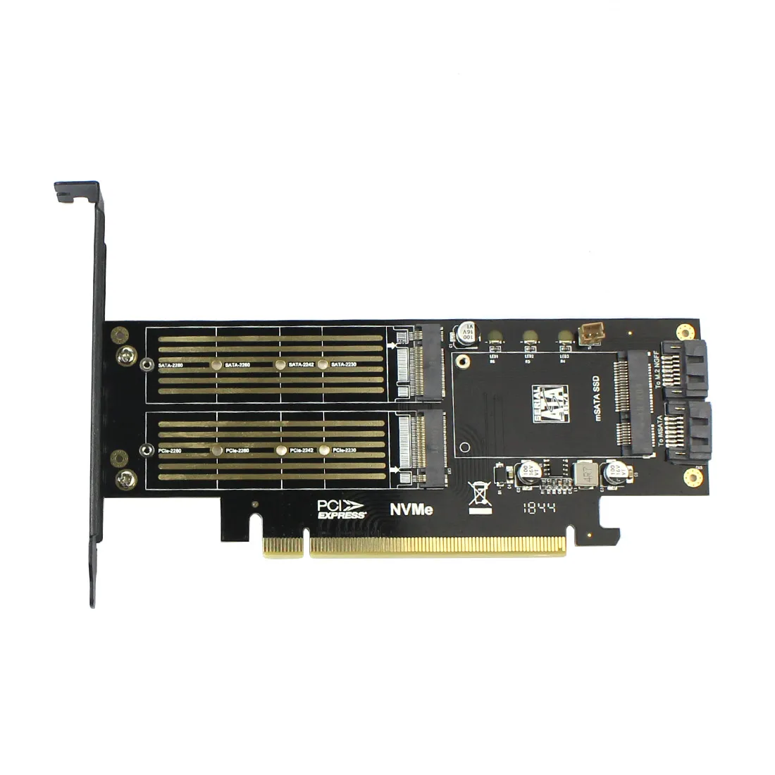 M.2 NVMe SSD NGFF к PCIE 3,0X16 адаптер M Key B Ключ mSATA PCI Express 3,0 NVME m2 SSD AHCI mSATA 3 в 1 конвертер riser card