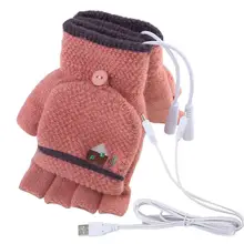 1 пара USB нагревательные перчатки для рук теплые перчатки зимние варежки унисекс электрическое отопление Мода Питание USB перчатки #20
