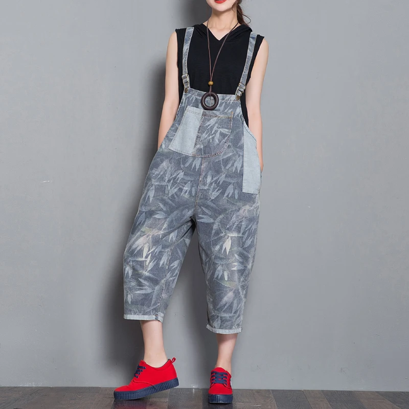 

Thin Camouflage cargo Jumpsuits Women Baggy Camo Suspender Denim harem pants Large Size Overalls Streetwear Drop Crotch jeans
