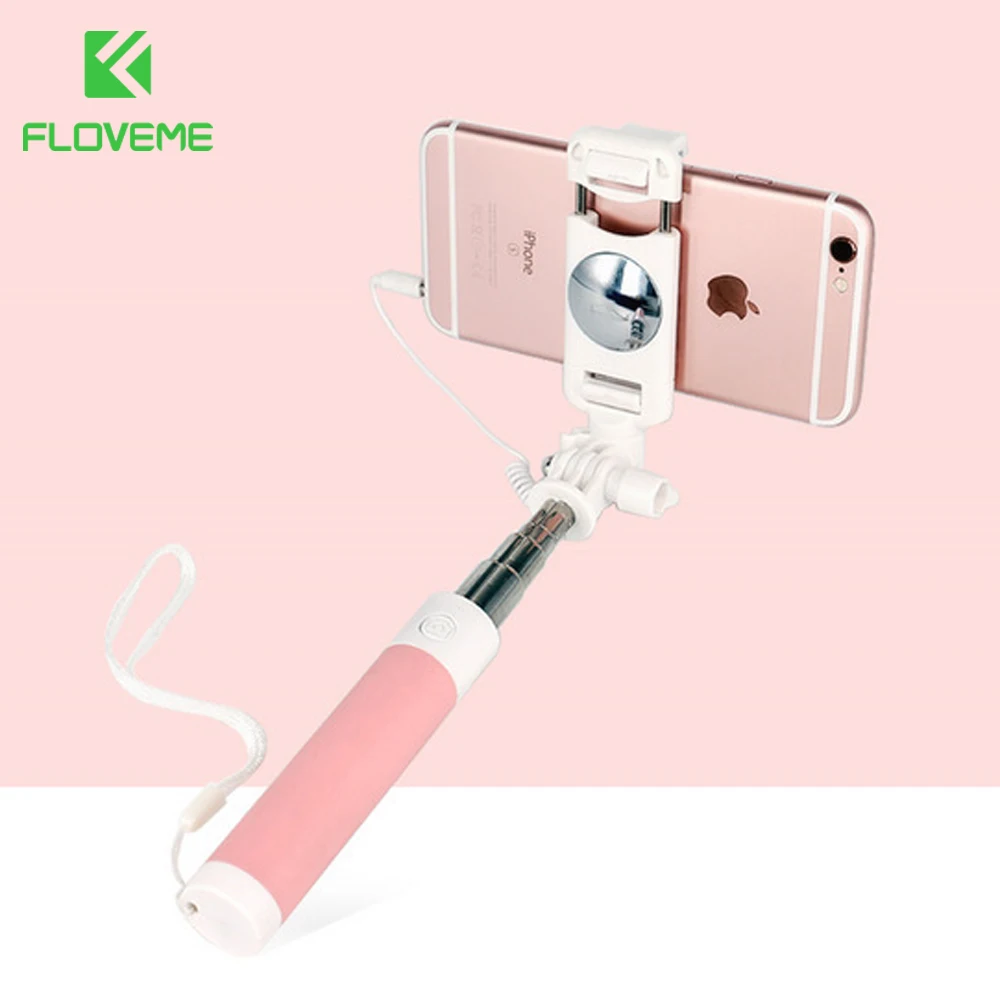 FLOVEME Wired Selfie Stick For iPhone 6 6S Extendable