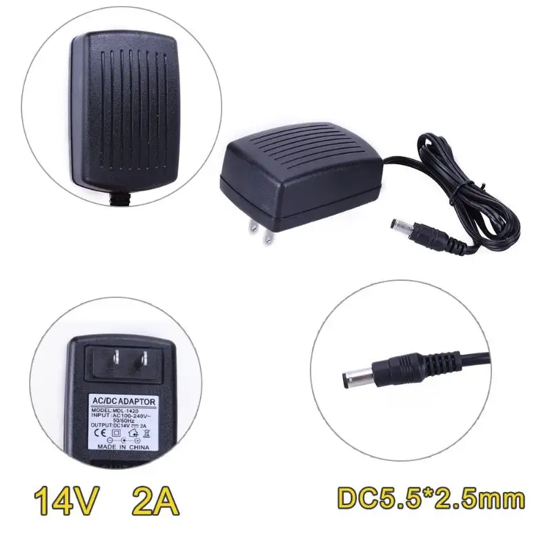 Vanpower DC14V 2A адаптер AC в DC конвертер питания 5 5*2 мм AC/DC адаптеры Plug In электронные