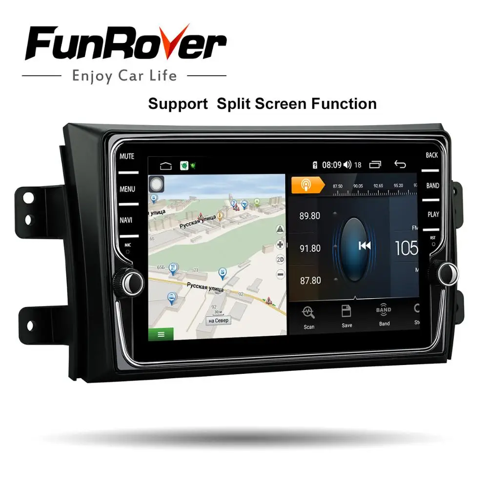Cheap Funrover android 9.0 car dvd multimedia player for SUZUKI SX4 SX-4 2006-2013 2 din car radio gps navigation stereo headunit DSP 4