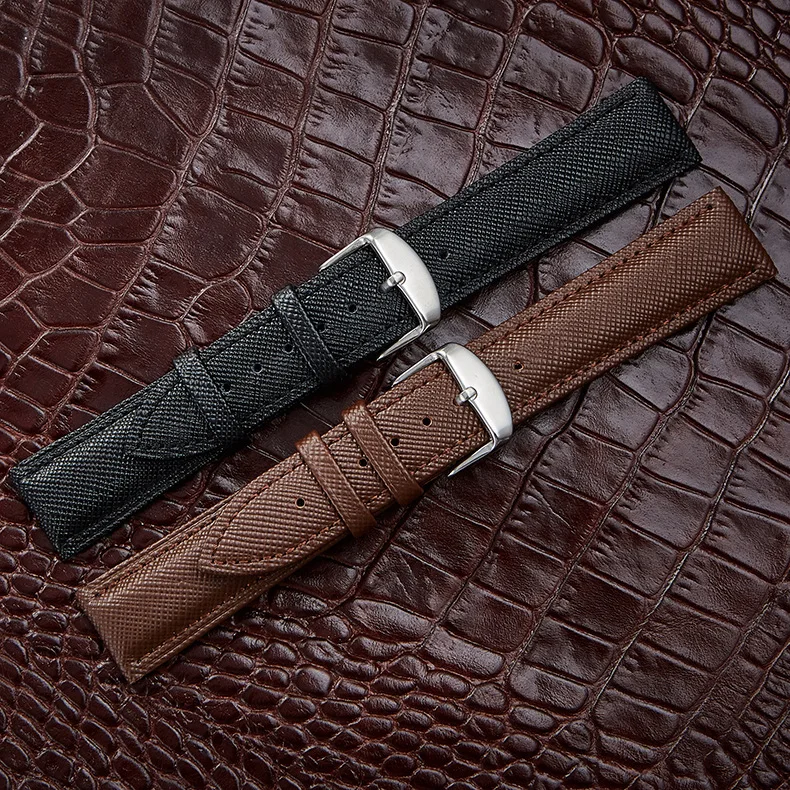 New Watch Bracelet Belt Black Watchbands Genuine Leather Strap Watch Band 14mm 16mm 18mm 20mm 22mm Watch Accessories Wristband