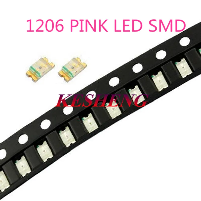 200 шт. SMD SMT 1206 розовый супер яркий светодиодный светильник высокое качество