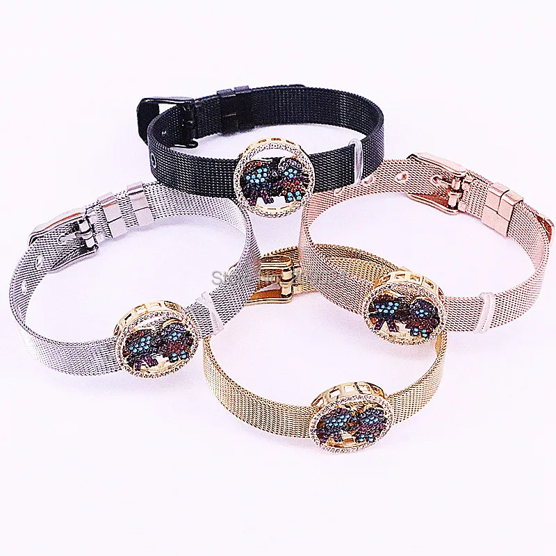 

New Coming 5Pcs Brass Micro Pave Cubic Zirconia Kids Girl And Boy Family Connector Beads stainless steel watch belt Bracelet