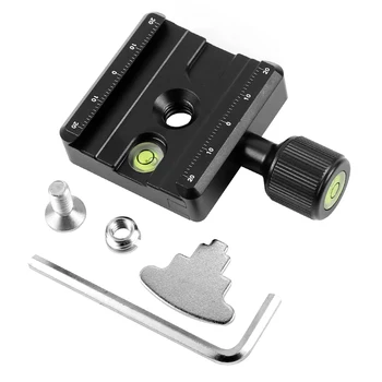 

XILETU QR-50 Adapter Plate Square Clamp with Gradienter for Quick Release Plate for Tripod Ball Head Q19819