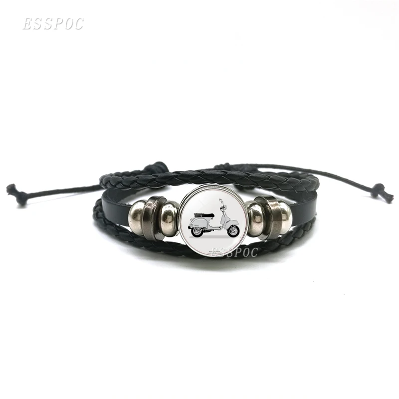 Винтажные браслеты из черной кожи с фотокамерой и телефоном многослойные