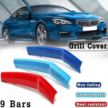 

3pcs/set 9 Bars M Color 3D Sticker Strip Grille Grill Cover Clip Trim Decals For BMW 6 Series F06 F12 F13 2016 2017 2018