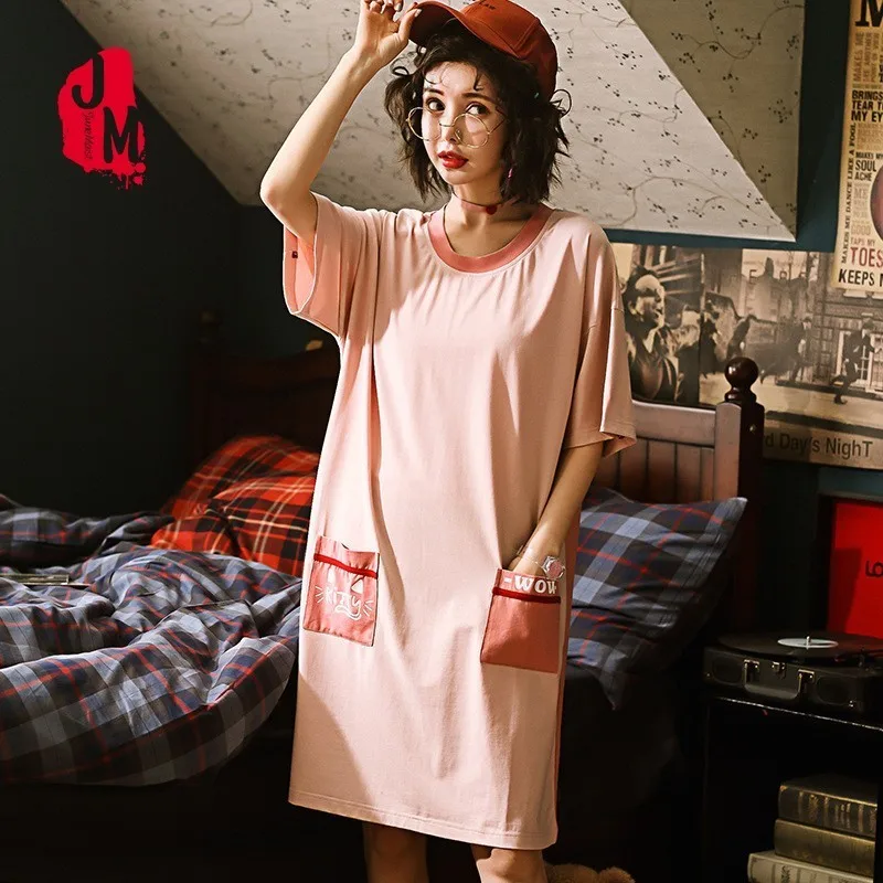 

Women Clothes For Summer Nightgowns Casual Soft Cotton Sleepwear Dress Female Lounge Wear Night Dress
