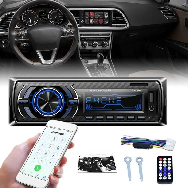 

RK-528 12V Car MP3 Player Bluetooth FM Radio AUX USB 7-Color Backlight