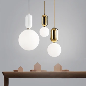 

Nordic Globe Glass LED Chandelier Lighting Ball Pendant Lamp Iron Hanging Lamp Living Room Bedroom Restaurant Fixtures Luminaria
