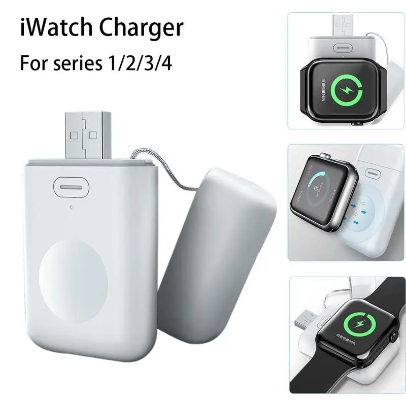 Беспроводное зарядное устройство power Bank для IWatch 1 2 3 4 портативное беспроводное