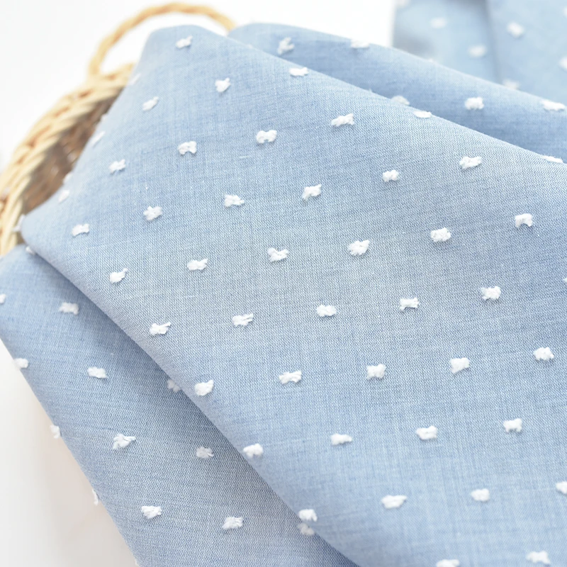 

Cotton Fabric Blue Bottom White Cut Flower Fabric