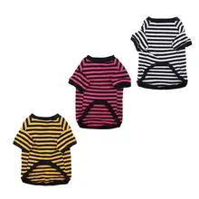 Летняя одежда для собак хлопковая футболка для щенка летняя полосатая футболка модная одежда для собак