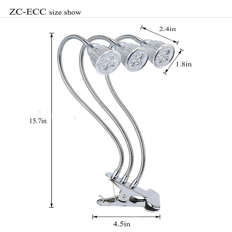 15 Вт 360 градусов светодиодный светильник для выращивания растений с тремя головками гибкий комнатный светильник для выращивания растений лампа для выращивания растений комнатные растения парниковые с европейской вилкой