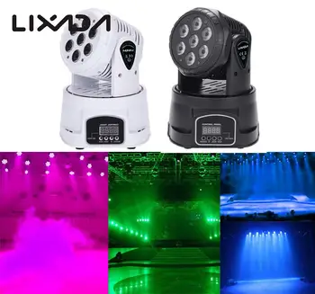 

DJ DMX Light Disco Light 7LED 105W RGBW 9/14 Channel DMX512 Mini Rotating Head Moving Stage Light Effect Lamp For Disco Show